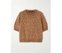 Toulon Leopard Brushed-cashmere Sweater - Animal Print