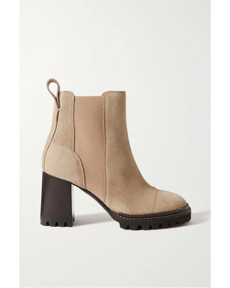 See by Chloé Mallory Chelsea Boots aus Veloursleder Braun
