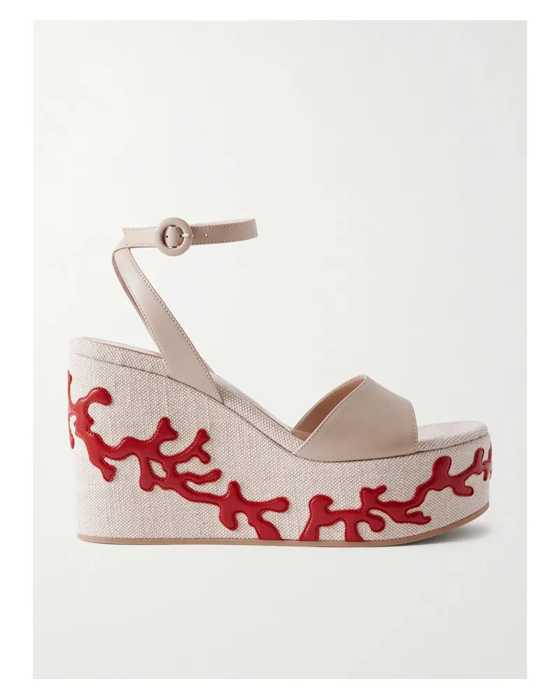 Gianvito Rossi 60 Leather Platform Sandals - Neutrals Neutrals