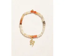Snake Armband Mit Mondsteinen, Diamanten Und Details Aus 14 Karat Gold