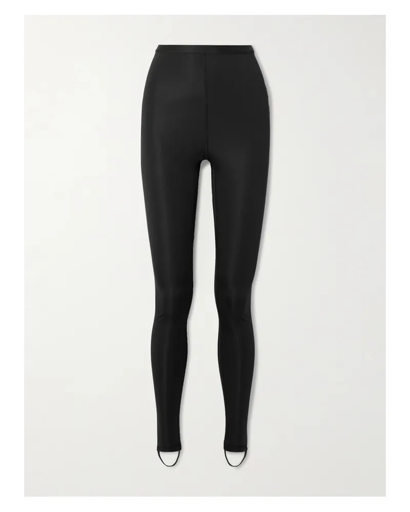 Magda Butrym Leggings Aus Stretch-jersey Mit Steg - Schwarz Schwarz