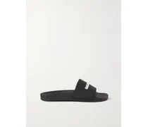 Piscine Logo-embossed Rubber Slides - Black