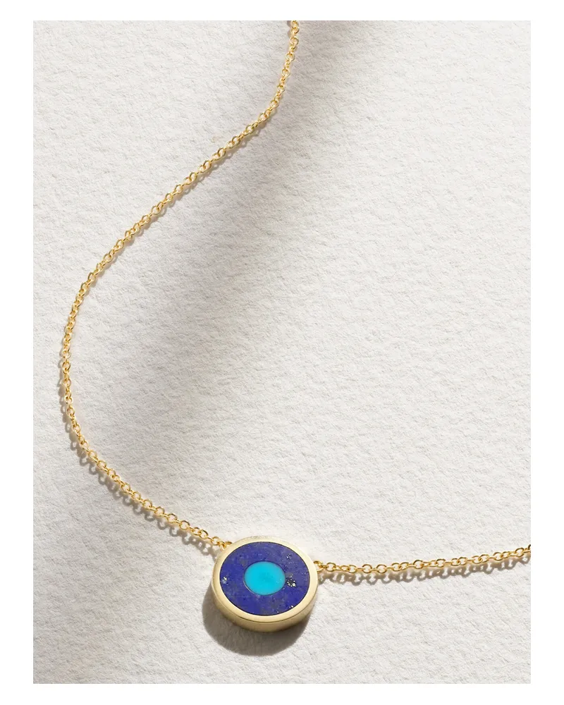 Jennifer Meyer Mini Evil Eye Kette Aus 18 Karat Gold Mit Türkis Und Lapislazuli Gold