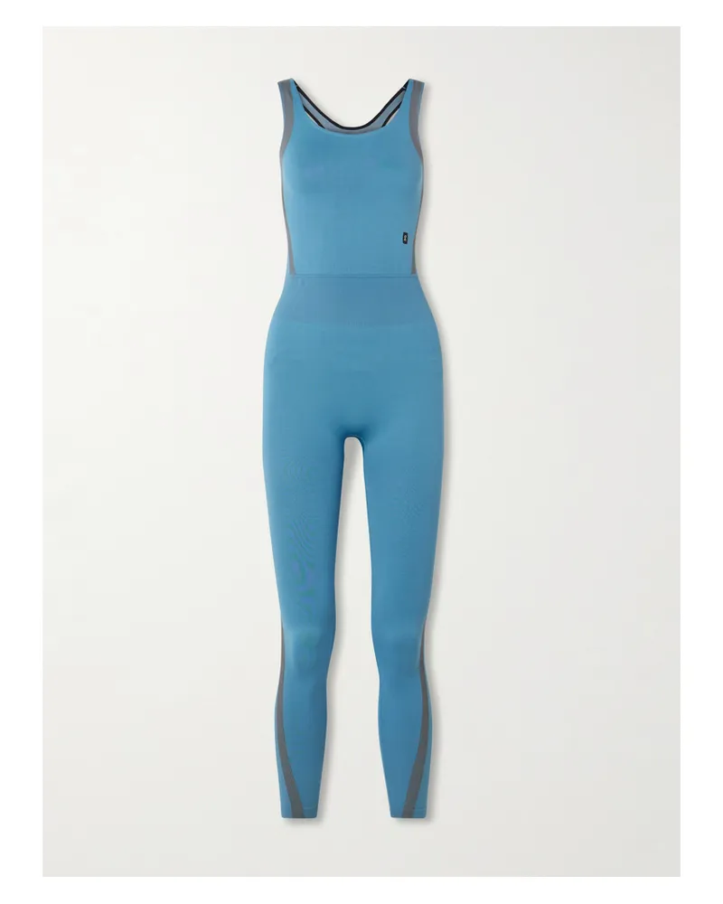 ON Studio Body Aus Geripptem Stretch-material Mit Recycelten Fasern Und Rückenausschnitt - Blau Blau
