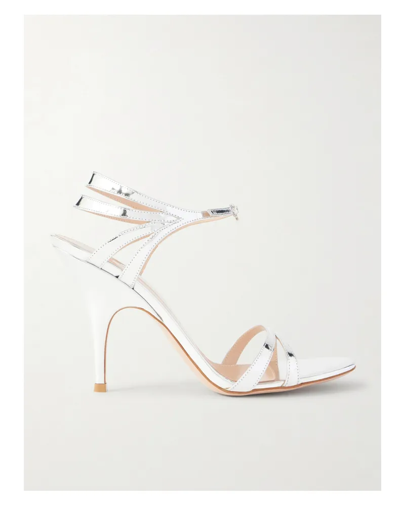 Gianvito Rossi Mirrored Leather Sandals - Silver Silver