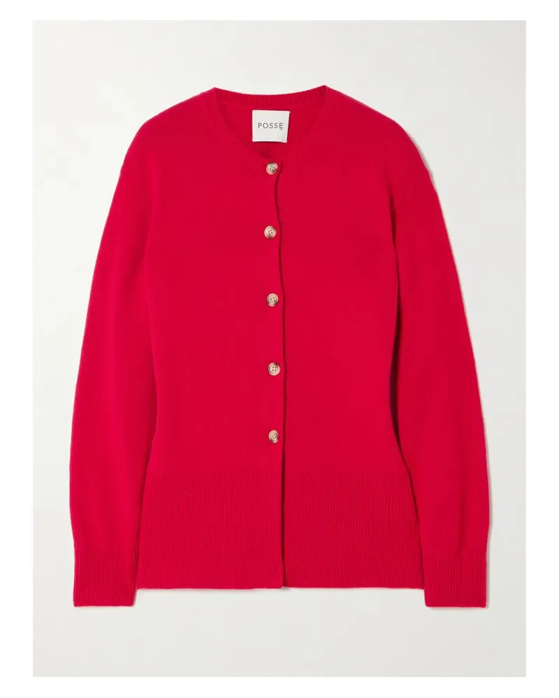 Posse Teresa Cardigan Aus Einer Woll-kaschmirmischung - Rot Rot