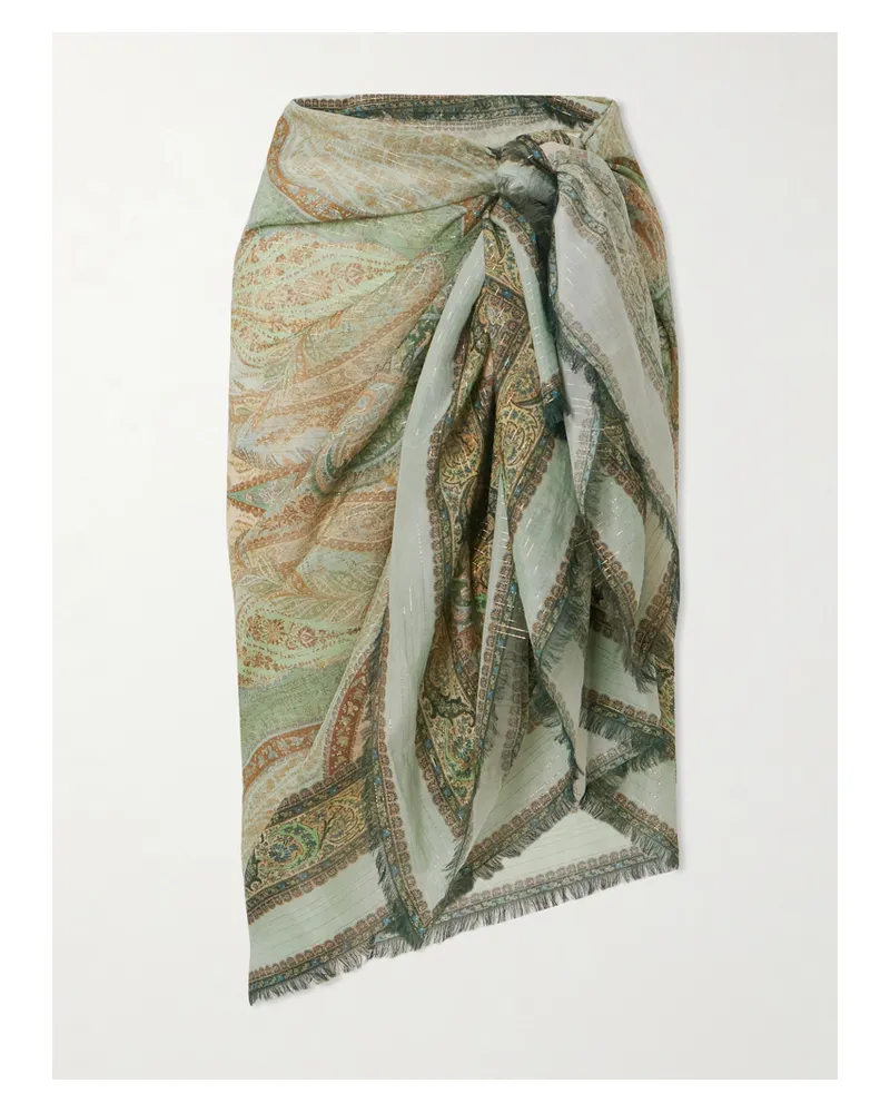 Zimmermann Printed Cotton Pareo - Green Green