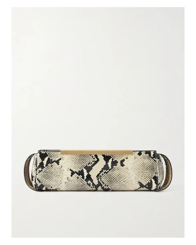 KHAITE Donna Snake-effect Leather Clutch - Animal print Animal