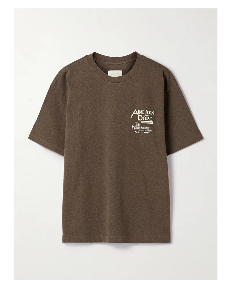 Aimé Leon Dore Dynasty Printed Cotton-jerseyyt-shirt - Brown Brown