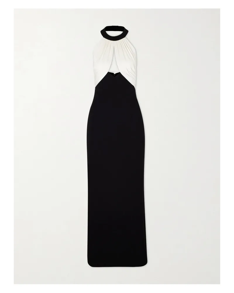 The New Arrivals Ilkyaz Ozel Halterneck Two-tone Gown - Black Black