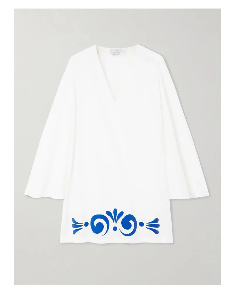 THEMIS Z Leucothea Minikleid Aus Baumwoll-jersey Mit Flockprint - Weiß Weiß