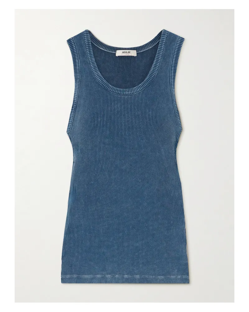 AGOLDE Poppy Tanktop Aus Geripptem Stretch-modal - Blau Blau
