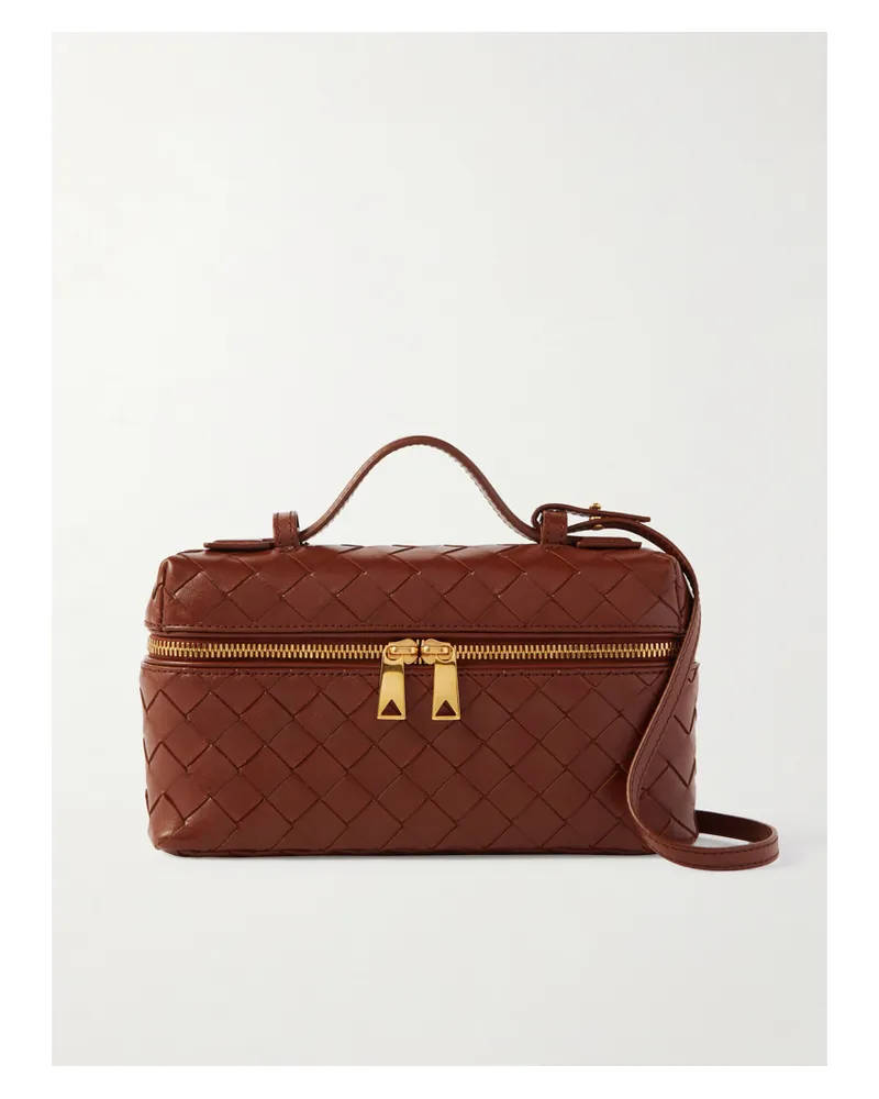 Bottega Veneta Bang Bang Vanity Intrecciato Leather Tote - Red Red