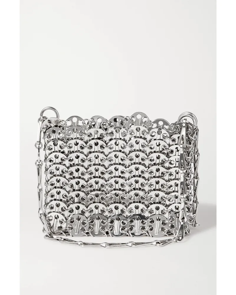 Paco Rabanne Nano 1969 Paillette-embellished Chainmail Shoulder Bag - Silver Silver