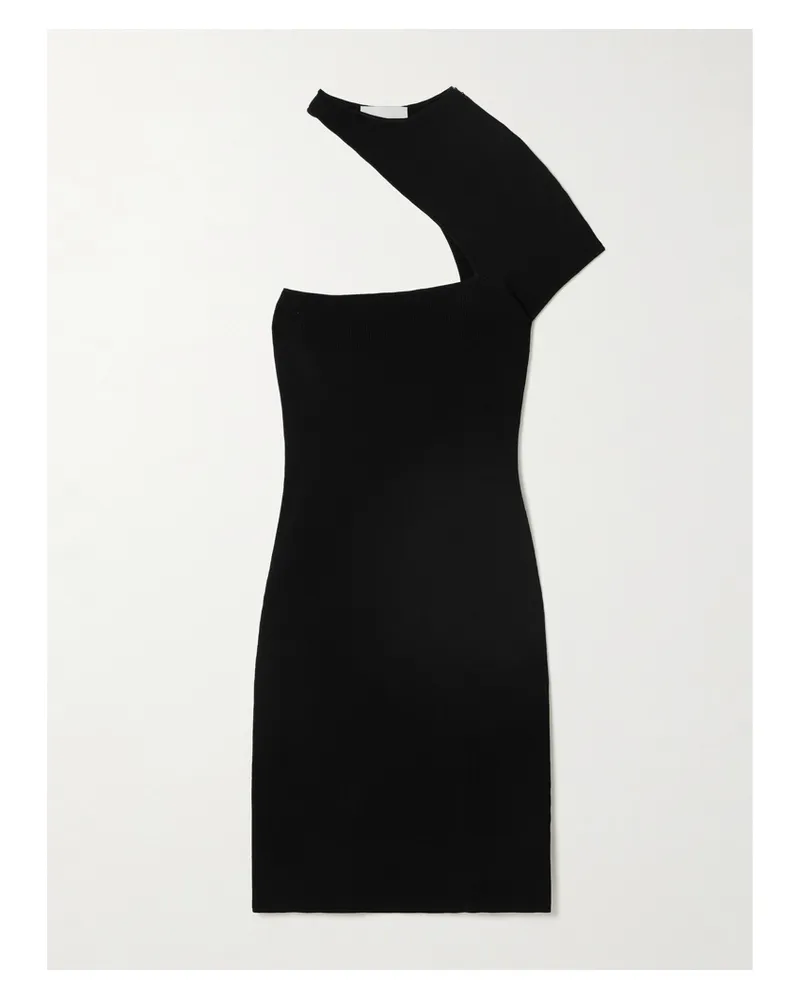 Isabel Marant Orka Asymmetrisches Minikleid Aus Stretch-strick Mit Cut-out - Schwarz Schwarz