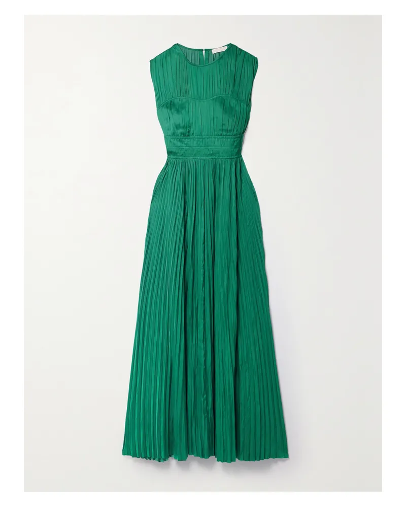 Ulla Johnson Delia Robe Aus Plissiertem Satin - Grün Grün