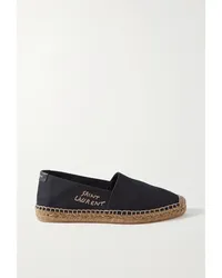 Saint Laurent Espadrilles aus Canvas mit Logostickerei Schwarz