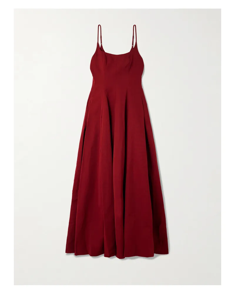 STAUD Joy Cotton-blend Faille Maxi Dress - Red Red