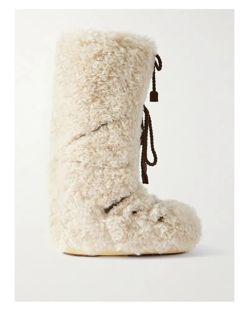 Moon Boot Icon Curly Extra Kniehohe Stiefel Aus Plüschmaterial - Creme Creme