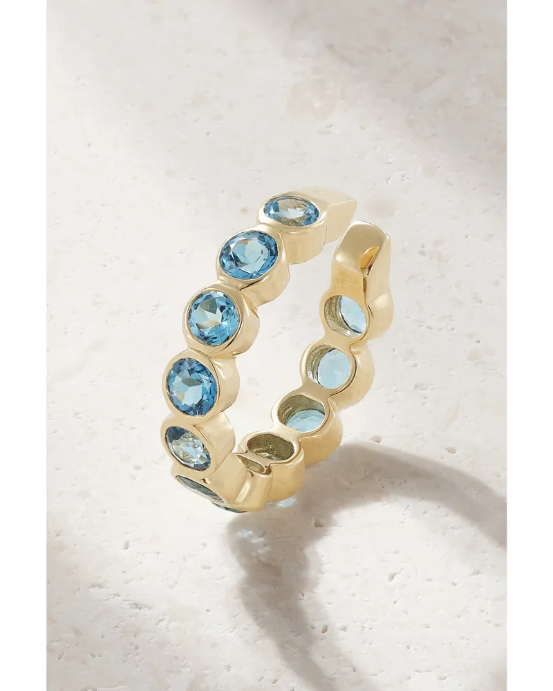 42 Suns Ear Cuff Aus 14 Karat Gold Mit Topasen - Blau Blau