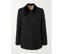 Steppjacke Aus Shell Mit Cordbesatz - Schwarz