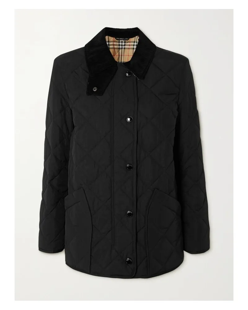 Burberry Steppjacke Aus Shell Mit Cordbesatz - Schwarz Schwarz
