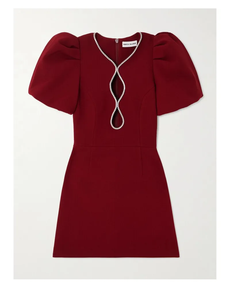 Rebecca Vallance Estella Minikleid Aus Cady Mit Cut-outs Und Kristallen - Burgunder Burgunder