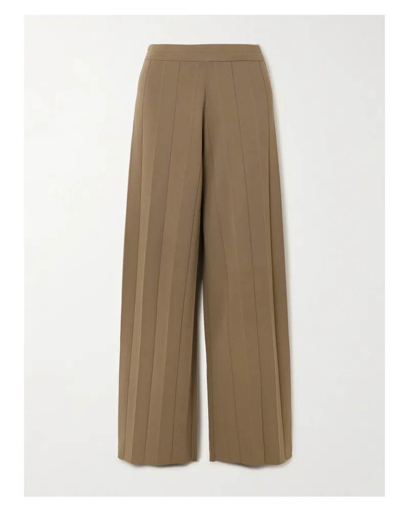 Max Mara Lama Hose Aus Geripptem Jersey Mit Weitem Bein - Braun Braun