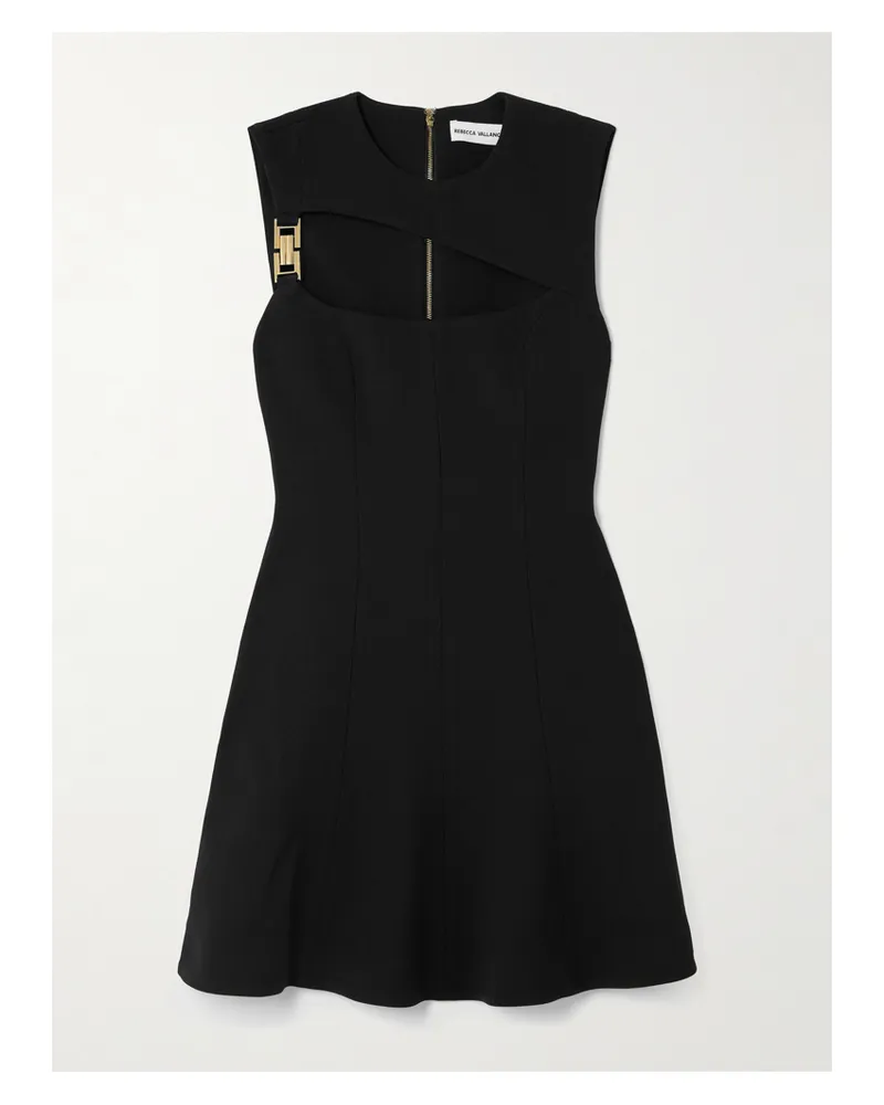Rebecca Vallance Freyja Minikleid Aus Crêpe Mit Cut-out Und Verzierung - Schwarz Schwarz