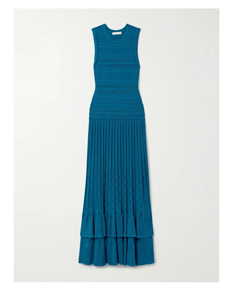 Ulla Johnson Mireille Maxi-strickkleid Mit Plissee - Blau Blau