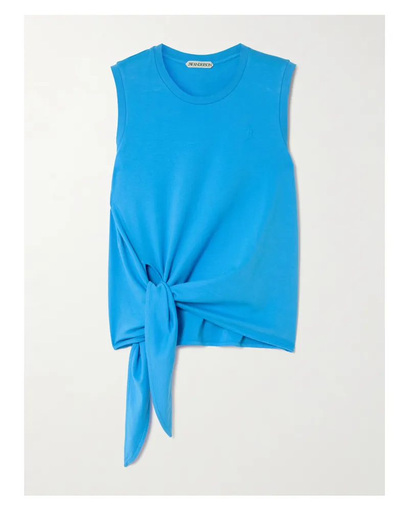 J.W.Anderson Oberteil Aus Baumwoll-jersey Mit Logostickerei - Blau Blau