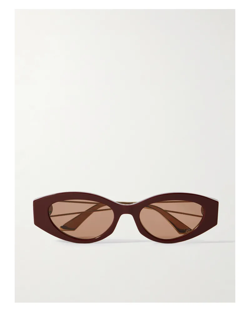Dior 30montaigne B6i Cat-eye Acetate And Gold- And Silver-tone Sunglasses - Red Red