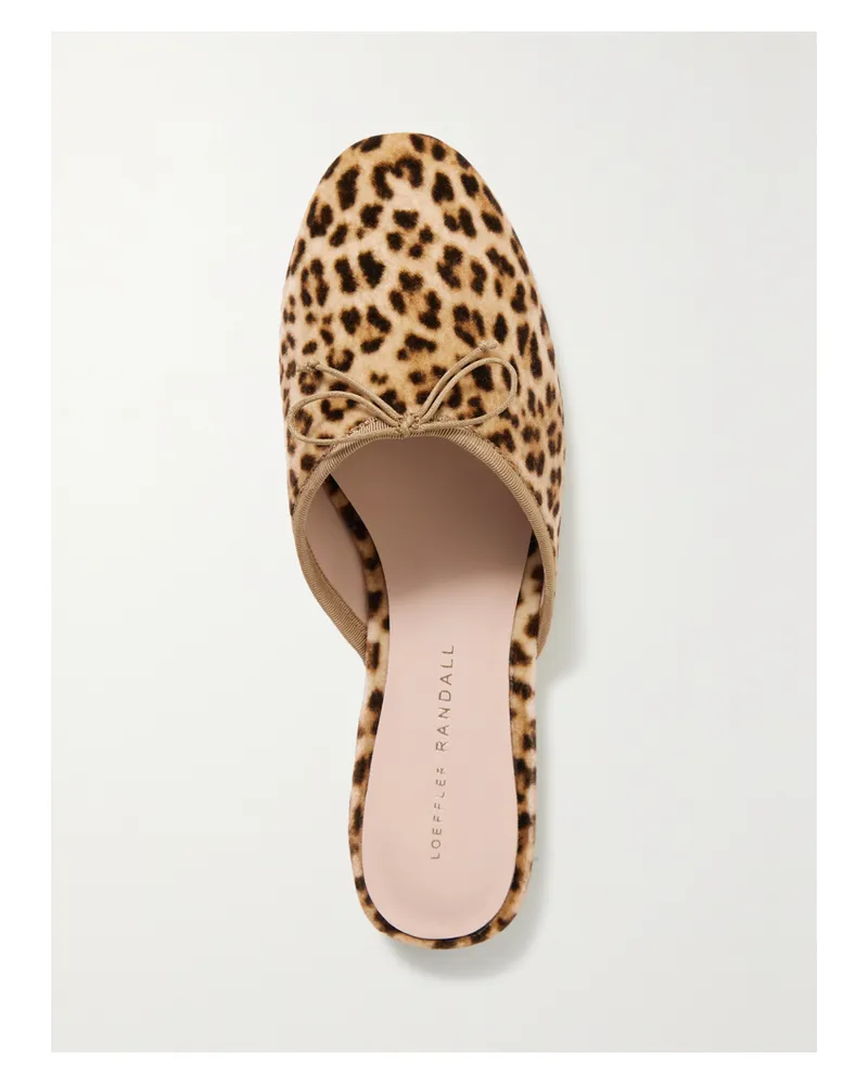 Loeffler Randall Paola Slippers Aus Samt Mit Leopardenprint Und Schleife - Animal-Print Animal-print