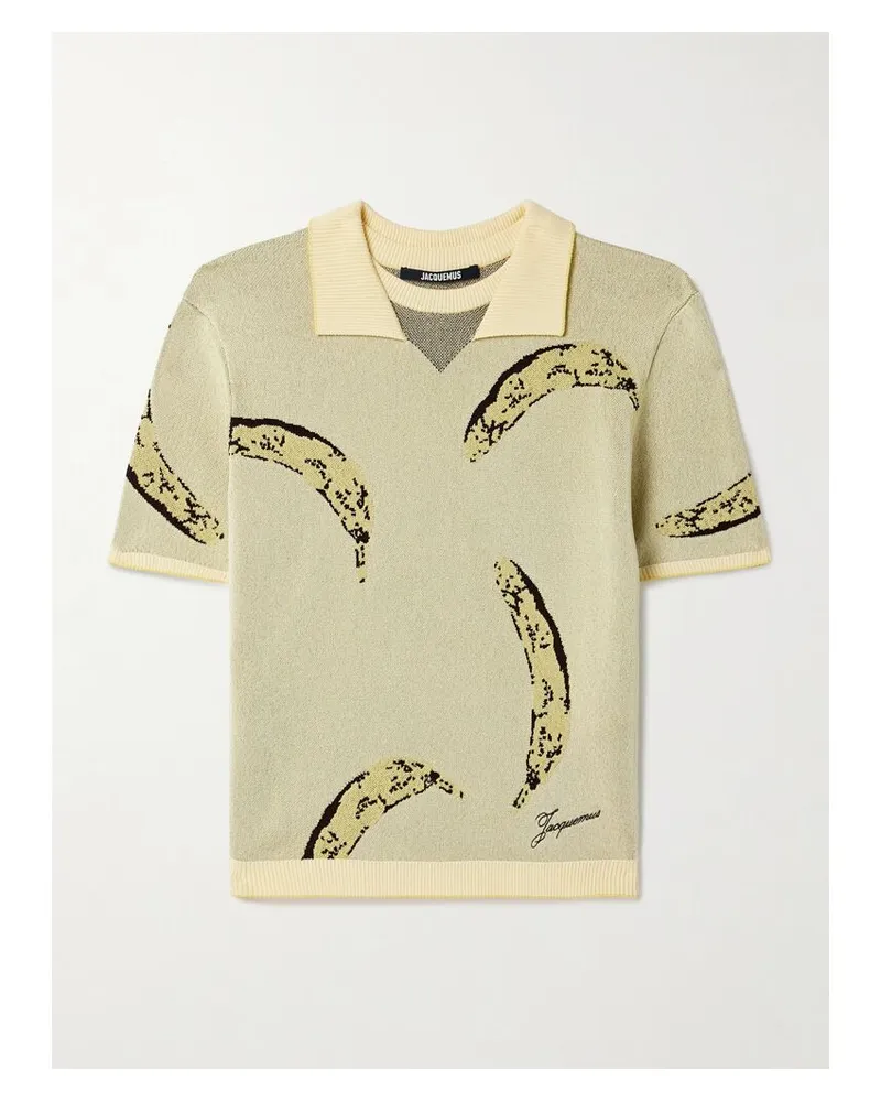 Jacquemus Marino Polohemd Aus Jacquard-strick - Gelb Gelb