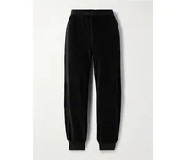 Tinos Cotton-blend Velour Track Pants - Black