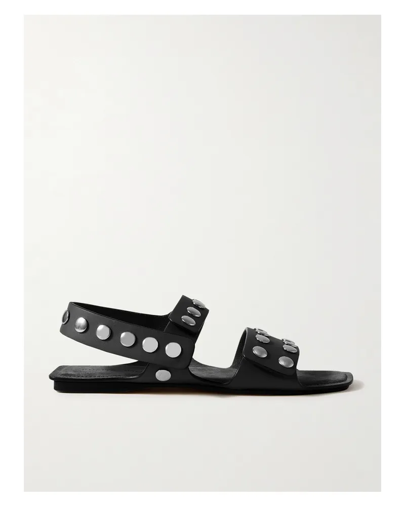 KHAITE Boden Studded Leather Sandals - Black Black