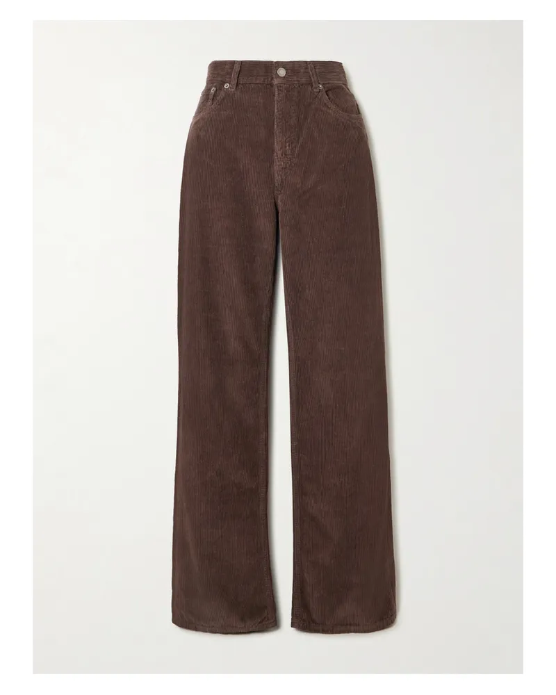Haikure Korea Hose Mit Weitem Bein Aus Baumwollcord - Braun Braun