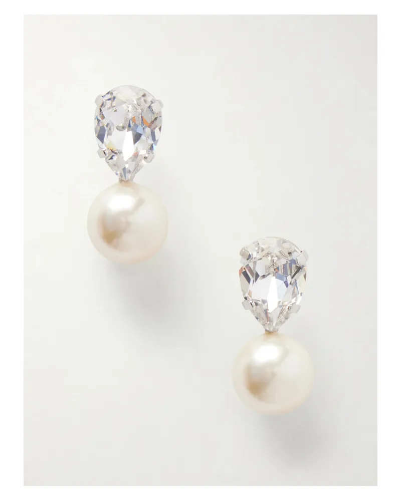 Jennifer Behr Cimone Silver-tone Crystal Earrings - Neutrals Neutrals