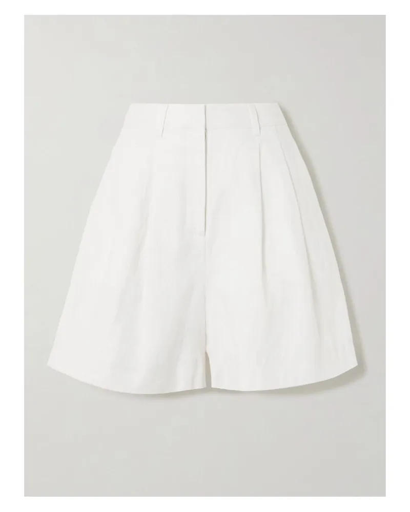 Posse Marchello Shorts Aus Leinen Mit Bundfalten - Elfenbein Elfenbein