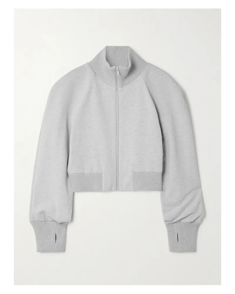 Norma Kamali Oversized Stretch-cotton Jersey Bomber Jacket - Gray Gray