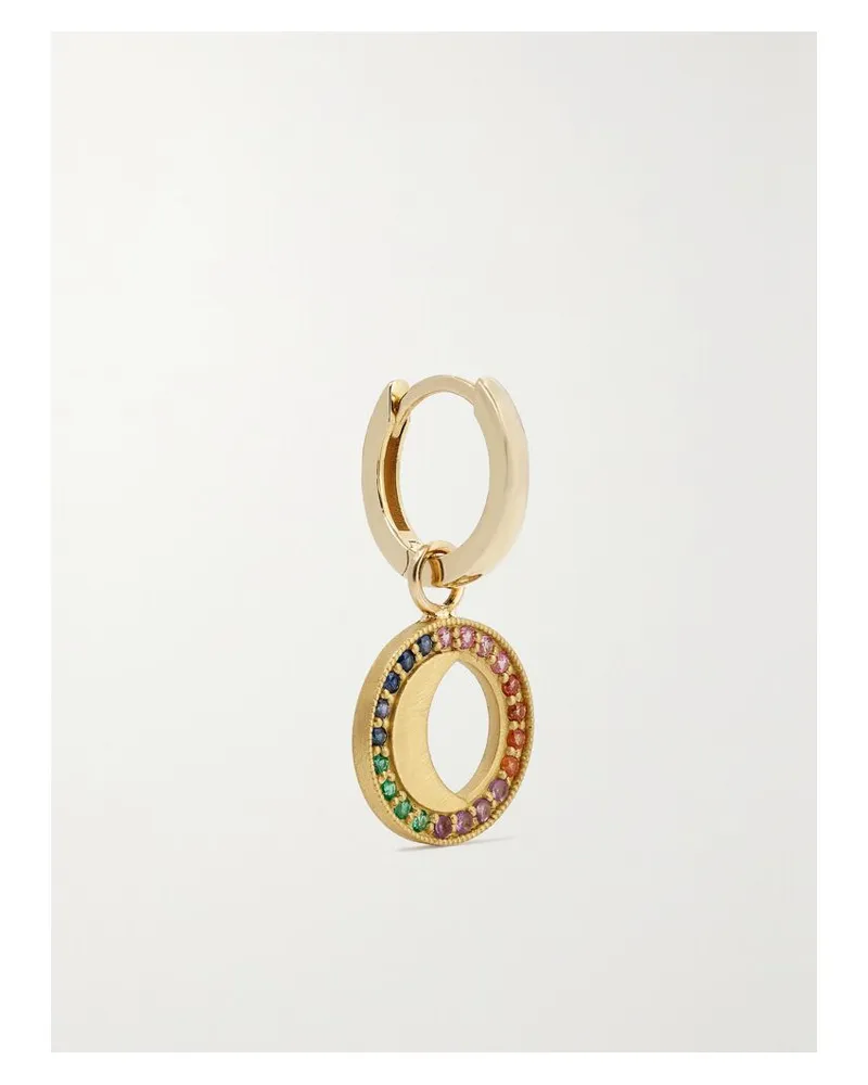 Andrea Fohrman Einzelne Creole Aus 18 Und 14 Karat Gold Mit Mehreren Steinen Gold