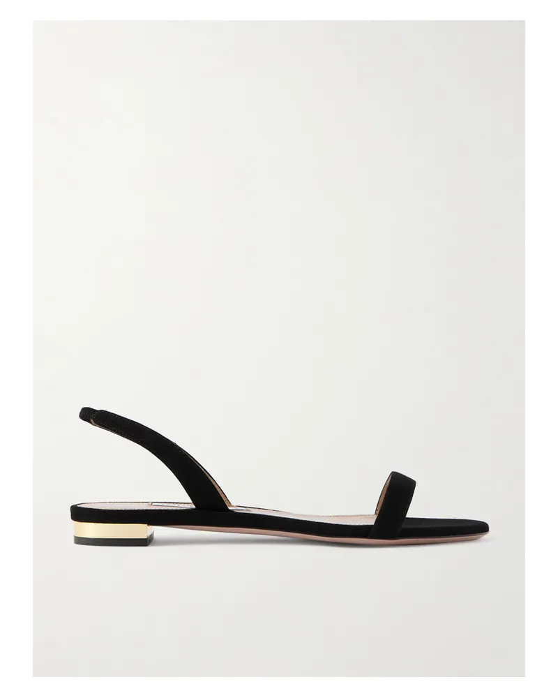 Aquazzura So Nude Suede Slingback Sandals - Black Black