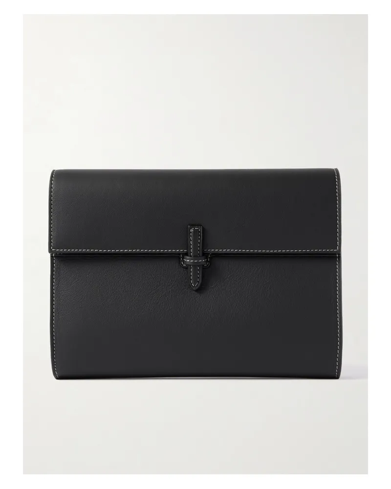 Hunting Season Large Leather Clutch - Black Black
