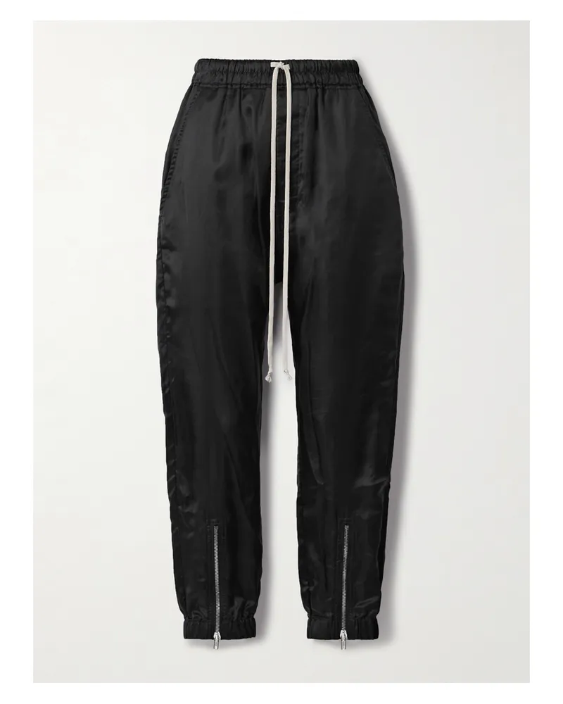 Rick Owens Hose Aus Glänzendem Twill - Schwarz Schwarz