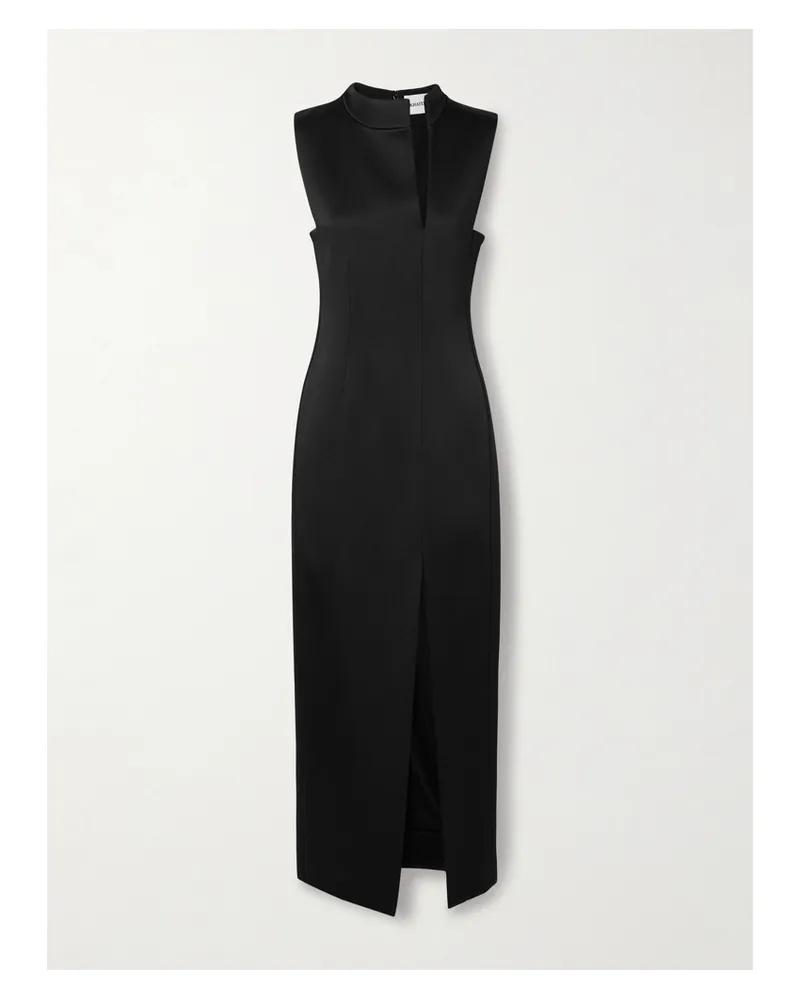 KHAITE Lowen Satin-crepe Midi Dress - Black Black