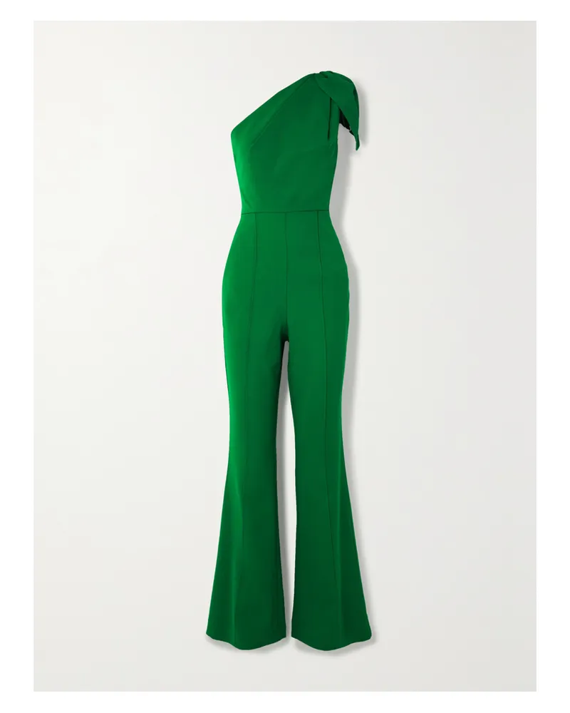 Roland Mouret Asymmetrischer Jumpsuit Aus Stretch-cady - Grün Grün