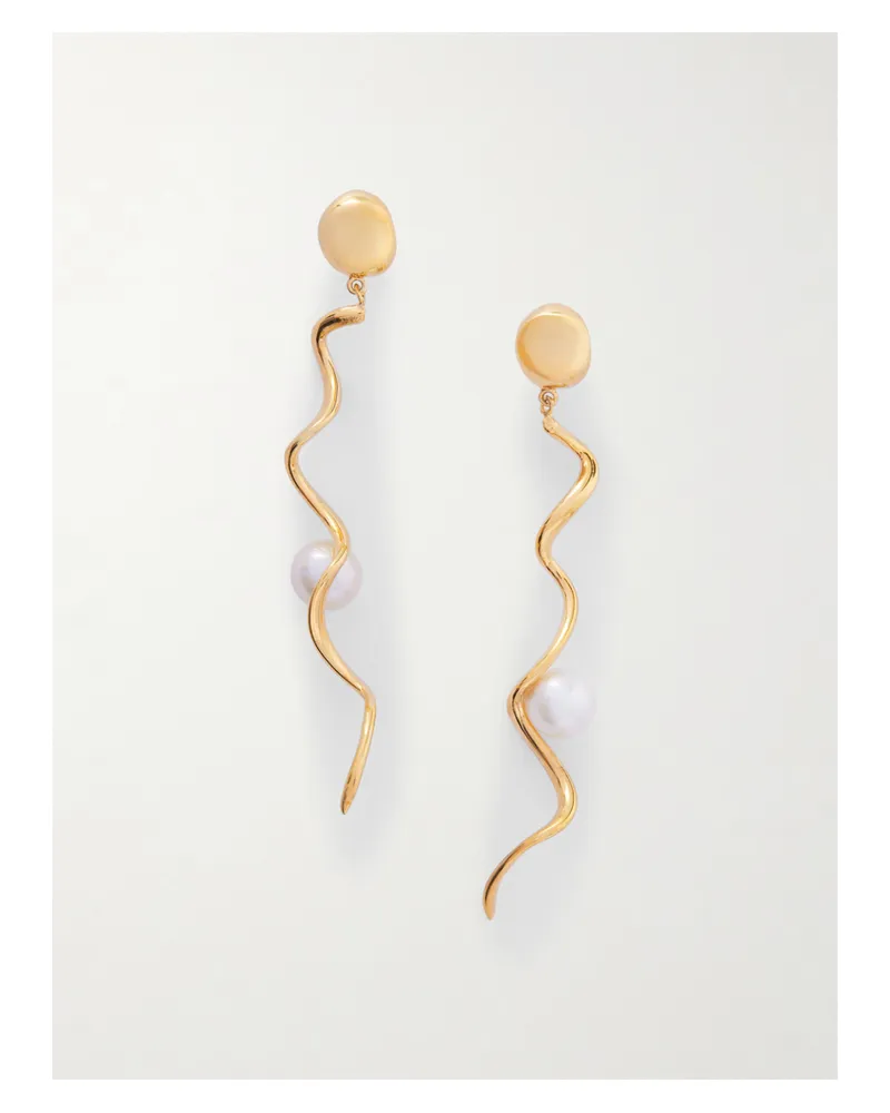 AGMES Teneille Ohrringe Aus Recyceltem Gold-vermeil Mit Perlen Gold