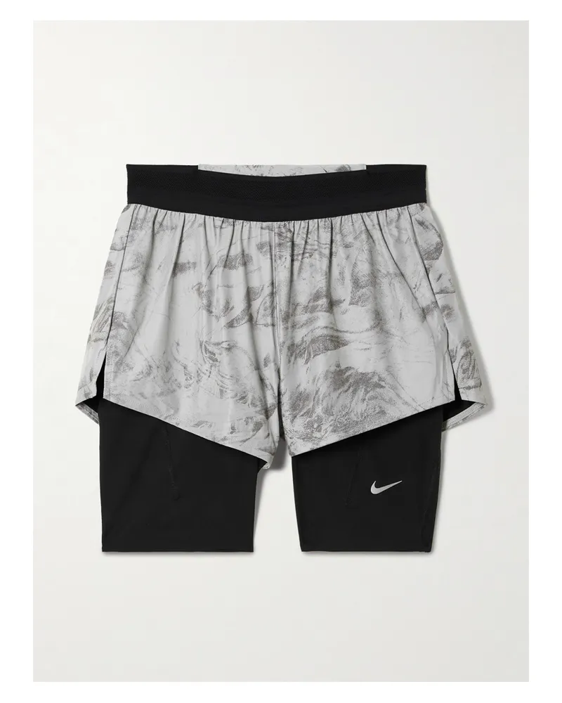 Nike Swift 2-in-1 Laufsport-shorts Aus „dri-fit“-material - Silber Silber