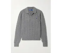 Zopfstrickpullover Aus Einer Woll-kaschmirmischung - Grau