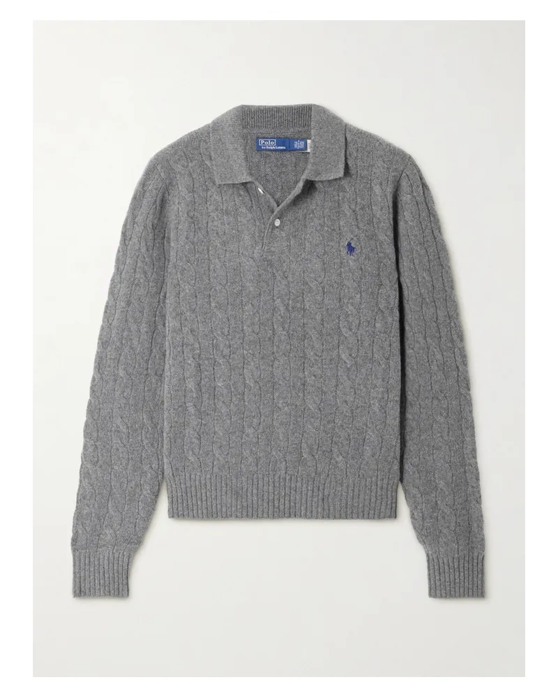 Ralph Lauren Zopfstrickpullover Aus Einer Woll-kaschmirmischung - Grau Grau